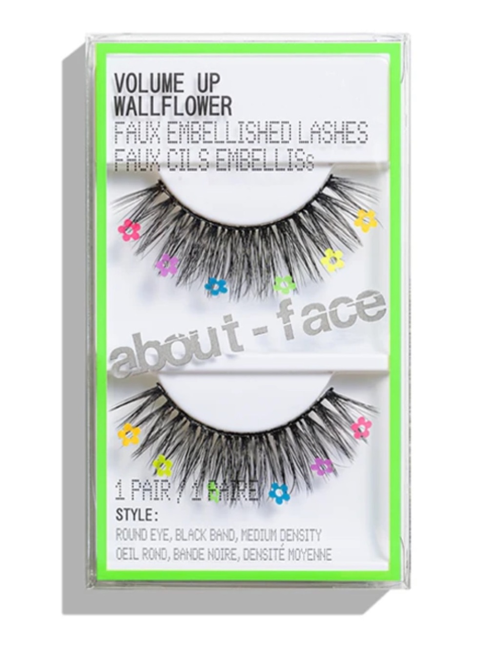 About Face Volume Up Wallflower Faux Embellished Lashes - Black